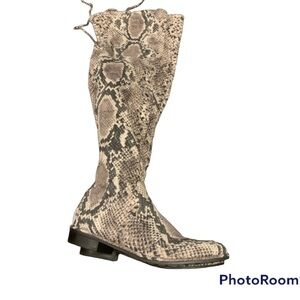 Marc Fisher Humor over the knee boot gray snake skin